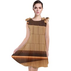 Architecture Art Boxes Brown Tie Up Tunic Dress by Amaryn4rt