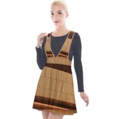 Architecture Art Boxes Brown Plunge Pinafore Velour Dress by Amaryn4rt