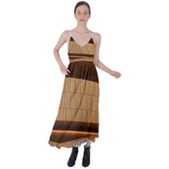 Architecture Art Boxes Brown Tie Back Maxi Dress by Amaryn4rt