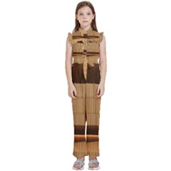 Architecture Art Boxes Brown Kids  Sleeveless Ruffle Edge Band Collar Chiffon One Piece by Amaryn4rt