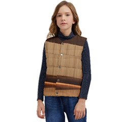 Architecture Art Boxes Brown Kid s Button Up Puffer Vest	