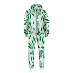 Leaves Foliage Green Wallpaper Hooded Jumpsuit (kids)