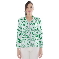 Leaves Foliage Green Wallpaper Women s Windbreaker