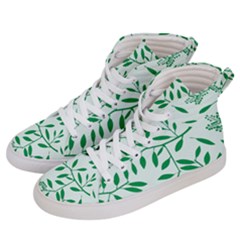 Leaves Foliage Green Wallpaper Women s Hi-top Skate Sneakers by Amaryn4rt