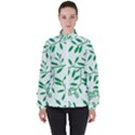 Leaves Foliage Green Wallpaper Women s High Neck Windbreaker View1