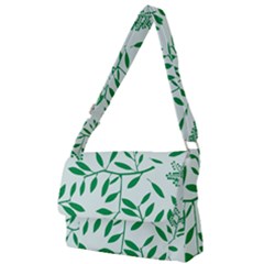 Leaves Foliage Green Wallpaper Full Print Messenger Bag (s) by Amaryn4rt