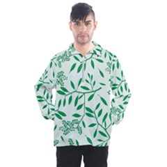 Leaves Foliage Green Wallpaper Men s Half Zip Pullover