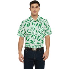 Leaves Foliage Green Wallpaper Men s Short Sleeve Pocket Shirt  by Amaryn4rt