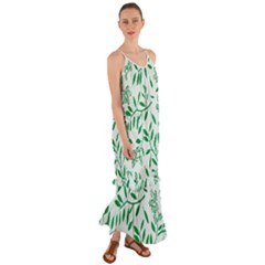 Leaves Foliage Green Wallpaper Cami Maxi Ruffle Chiffon Dress by Amaryn4rt