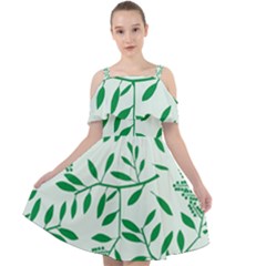 Leaves Foliage Green Wallpaper Cut Out Shoulders Chiffon Dress by Amaryn4rt