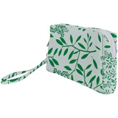 Leaves Foliage Green Wallpaper Wristlet Pouch Bag (small) by Amaryn4rt