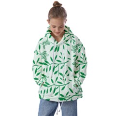 Leaves Foliage Green Wallpaper Kids  Oversized Hoodie