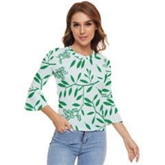 Leaves Foliage Green Wallpaper Bell Sleeve Top