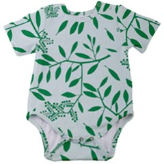 Leaves Foliage Green Wallpaper Baby Short Sleeve Bodysuit by Amaryn4rt