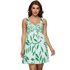 Leaves Foliage Green Wallpaper Ruffle Strap Babydoll Chiffon Dress by Amaryn4rt