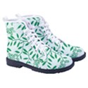 Leaves Foliage Green Wallpaper Men s High-Top Canvas Sneakers View3