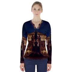 Dresden Semper Opera House V-neck Long Sleeve Top by Amaryn4rt