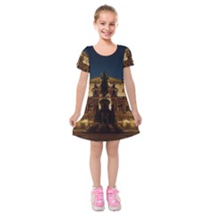 Dresden Semper Opera House Kids  Short Sleeve Velvet Dress