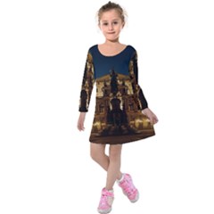 Dresden Semper Opera House Kids  Long Sleeve Velvet Dress