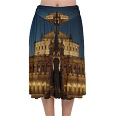 Dresden Semper Opera House Velvet Flared Midi Skirt by Amaryn4rt