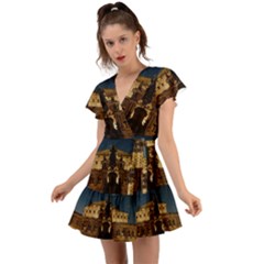 Dresden Semper Opera House Flutter Sleeve Wrap Dress by Amaryn4rt