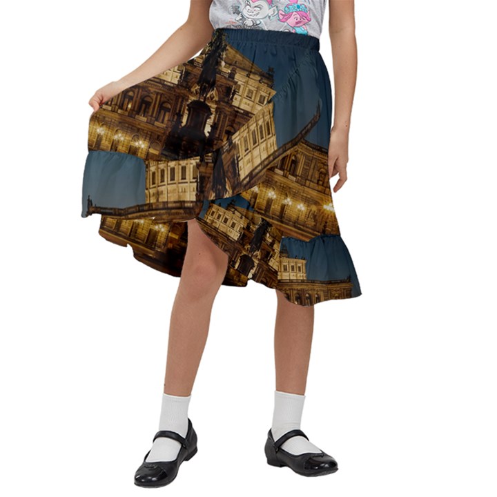 Dresden Semper Opera House Kids  Ruffle Flared Wrap Midi Skirt