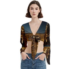 Dresden Semper Opera House Trumpet Sleeve Cropped Top