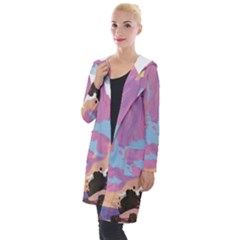 Pink Mountains Grand Canyon Psychedelic Mountain Hooded Pocket Cardigan