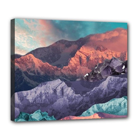 Adventure Psychedelic Mountain Deluxe Canvas 24  X 20  (stretched)