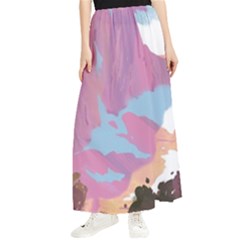 Pink Mountains Grand Canyon Psychedelic Mountain Maxi Chiffon Skirt