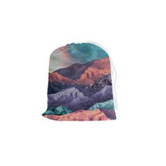 Adventure Psychedelic Mountain Drawstring Pouch (small)