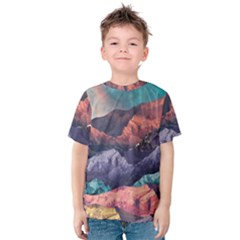 Adventure Psychedelic Mountain Kids  Cotton T-shirt