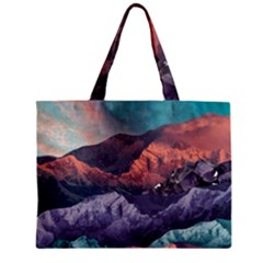 Adventure Psychedelic Mountain Zipper Mini Tote Bag