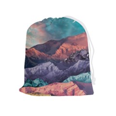 Adventure Psychedelic Mountain Drawstring Pouch (xl)