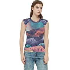 Adventure Psychedelic Mountain Women s Raglan Cap Sleeve T-shirt