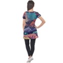 Adventure Psychedelic Mountain Puff Sleeve Tunic Top View2