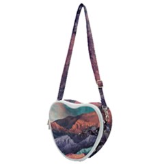 Adventure Psychedelic Mountain Heart Shoulder Bag