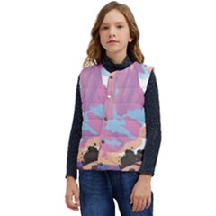 Pink Mountains Grand Canyon Psychedelic Mountain Kid s Button Up Puffer Vest	