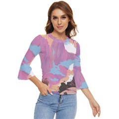 Pink Mountains Grand Canyon Psychedelic Mountain Bell Sleeve Top