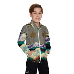 Surreal Art Psychadelic Mountain Kids  Windbreaker