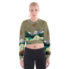 Surreal Art Psychadelic Mountain Cropped Sweatshirt