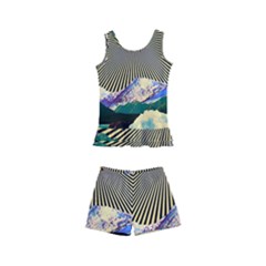 Surreal Art Psychadelic Mountain Kids  Boyleg Swimsuit