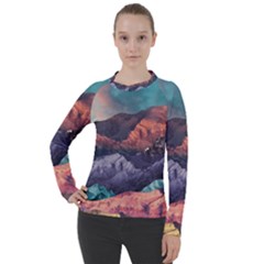 Adventure Psychedelic Mountain Women s Pique Long Sleeve T-shirt