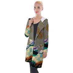 Surreal Art Psychadelic Mountain Hooded Pocket Cardigan by Modalart