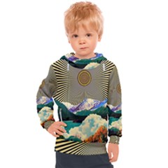 Surreal Art Psychadelic Mountain Kids  Hooded Pullover by Modalart