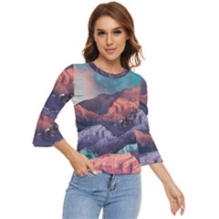 Adventure Psychedelic Mountain Bell Sleeve Top