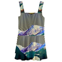 Surreal Art Psychadelic Mountain Kids  Layered Skirt Swimsuit by Modalart