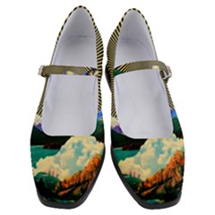 Surreal Art Psychadelic Mountain Women s Mary Jane Shoes by Modalart