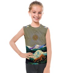 Surreal Art Psychadelic Mountain Kids  Mesh Tank Top by Modalart