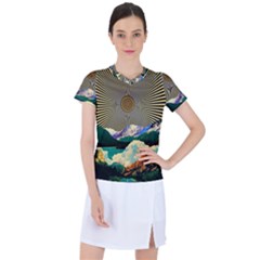 Surreal Art Psychadelic Mountain Women s Sports Top by Modalart